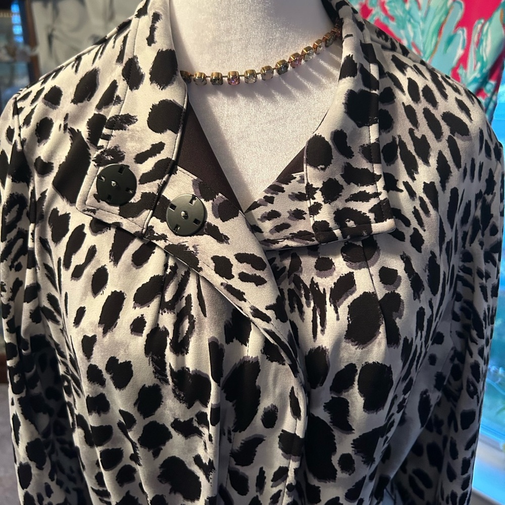 GRAVER Susan Graver Printed LK Fusion Topper with Belt Brand New Never Worn - Picture 5 of 9